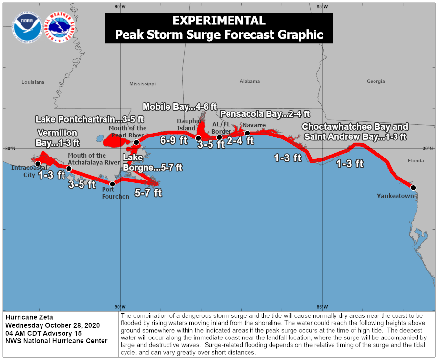Hurricane Zeta stormed the storm at 7 a.m. Tuesday